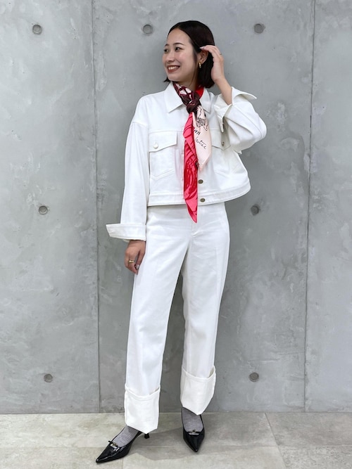 セール】シルク混リアクティブデニムセンタープレスパンツ