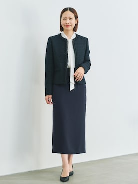 「アイテム（ノーカラージャケット）」を使った、YUIさん（レディース・161cm）の秋コーディネート