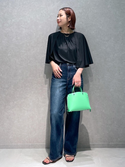 セール】【洗える】ケープスリーブ リンキングブラウス（シャツ