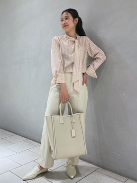 「E'POR（エポール）の【A4対応】【E'POR】 I BAG（キャンバスコンビ縦型トートバッグ）【通勤】【メディア掲載】【雑誌掲載】（トートバッグ）」を使った、YUIさん（レディース・161cm）の冬コーディネート