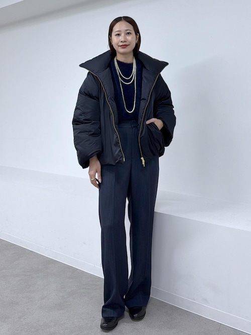 ハイネックジップショート丈ダウンコート/イージーケア・撥水（ダウン