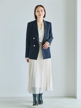「アイテム（テーラードジャケット）」を使った、YUIさん（レディース・161cm・30代）の夏コーディネート