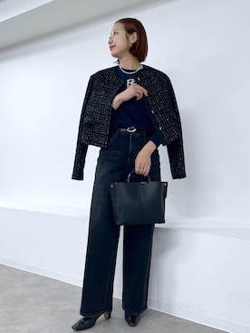 「アイテム（ノーカラージャケット）」を使った、YUIさん（レディース・161cm）の秋コーディネート