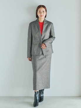 「アイテム（ノーカラージャケット）」を使った、YUIさん（レディース・161cm・30代）の夏コーディネート