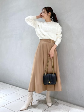 「ROPE'（ロペ）のアイテム（スカート）」を使った、YUIさん（レディース・161cm）の冬コーディネート