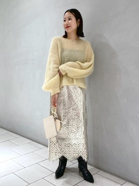 「アイテム（ブーツ）」を使った、YUIさん（レディース・161cm）の冬コーディネート