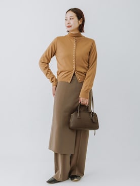 「E'POR（エポール）の【E'POR】TWO BOSTON BAG Mini/撥水・26AW新型（ハンドバッグ、ブラウン系）」を使った、YUIさん（レディース・161cm）の夏コーディネート