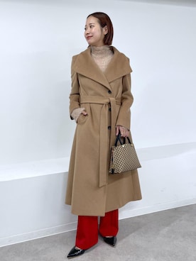 「アイテム（ステンカラーコート）」を使った、YUIさん（レディース・161cm）の秋コーディネート