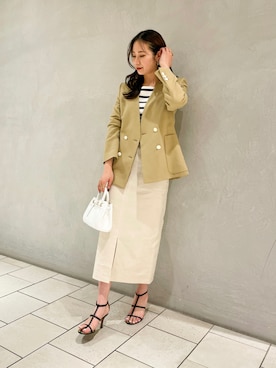 「春服デビュー宣言」｜「アイテム（ノーカラージャケット）」を使った、YUIさん（レディース・161cm）の春コーディネート