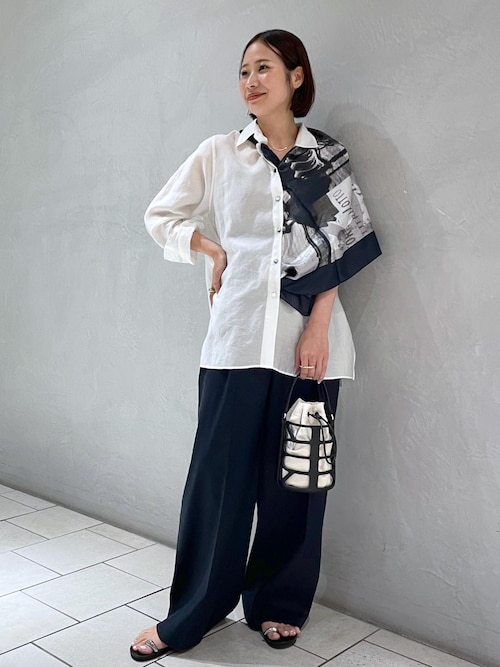 ブラウス シャツ 「NALYA」シルク混２WAYシアーシャツ レディース ROPE' ブラウス シャツ 「NALYA」シルク混2WAYシアーシャツ
