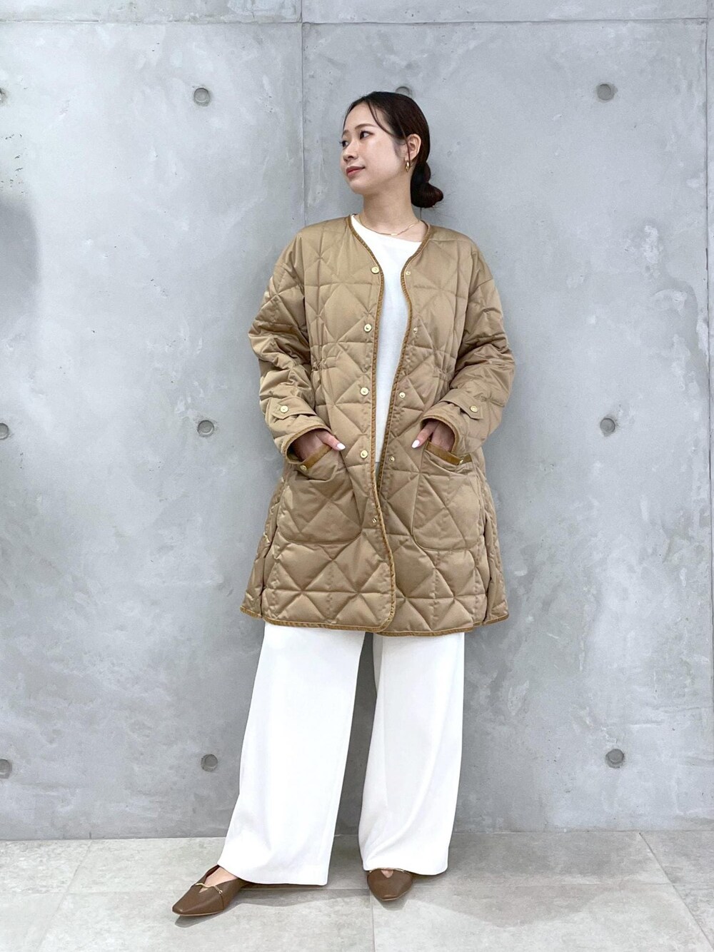 TAION×LIMONTA】軽量Vネックキルティング ミドルコートを使った人気