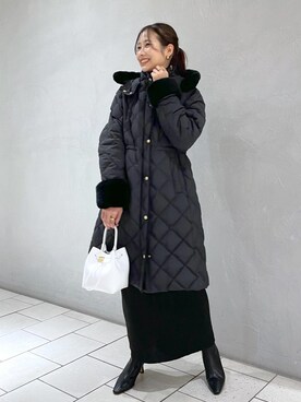 「ROPÉ」｜「アイテム（ダウンジャケット/コート）」を使った、YUIさん（レディース・161cm）の冬コーディネート