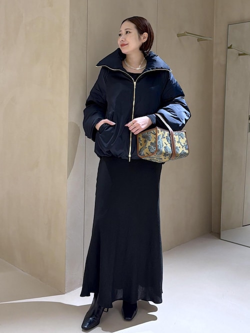 ハイネックジップショート丈ダウンコート/イージーケア・撥水（ダウン