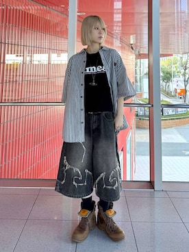 「NOT4NERD（ノットフォーナード）のアイテム」を使った、ARisaさん（レディース・155cm）の春コーディネート