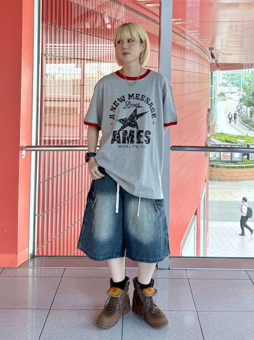 tシャツ 「UNISEX」AMES WORLDWIDE ／ビンテージスターT レディース AMESーWORLDWIDE tシャツ 「UNISEX」AMES WORLDWIDE