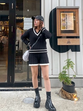 「黒コーデ」｜kimieさん（レディース・152cm）の秋コーディネート