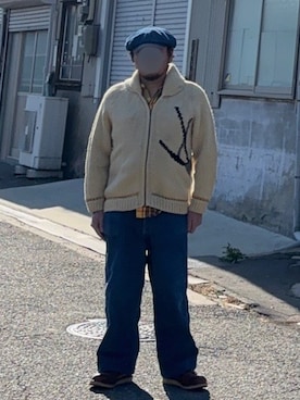 「アイテム（キャスケット）」を使った、備蓄米さん（メンズ・168cm）の冬コーディネート