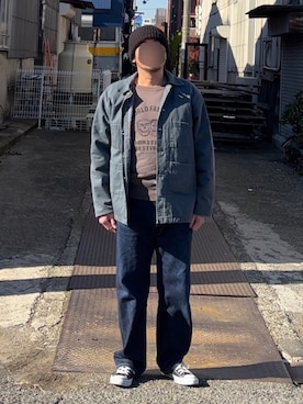 「Pherrow's（フェローズ）のアイテム」を使った、備蓄米さん（メンズ・168cm）の冬コーディネート