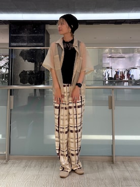 「kaorinomori（カオリノモリ）のアイテム」を使った、nanamior0118さん（レディース・162cm）の夏コーディネート