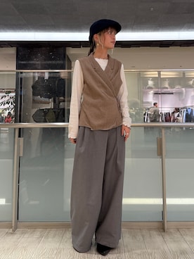 「アイテム（ハンチング/ベレー帽）」を使った、nanamior0118さん（レディース・162cm）の秋コーディネート