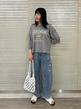 「Samansa Mos2 blue（サマンサモスモスブルー）のアイテム（シューズ）」を使った、ひ な の【SM2】さん（骨格ナチュラル・レディース・160cm）の夏コーディネート