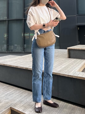 「ショート丈トップス」｜「アイテム（バレエシューズ）」を使った、kanaさん（レディース・168cm）の春コーディネート