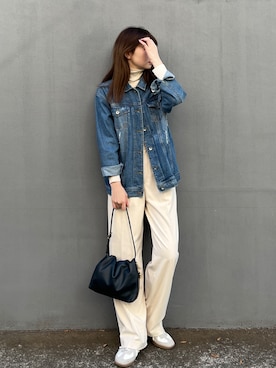 「PAGEBOY（ページボーイ）のアイテム（デニムジャケット）」を使った、kanaさん（骨格ウェーブ・レディース・168cm）の冬コーディネート