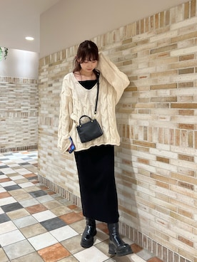「feepur（フェピュール）のアイテム（ワンピース/ドレス）」を使った、kanaさん（レディース・168cm）の秋コーディネート
