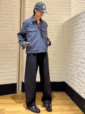 「UNIVERSAL OVERALL（ユニバーサルオーバーオール）のアイテム（ブルゾン）」を使った、B:MING by BEAMS MENさん（メンズ・168cm）の秋コーディネート