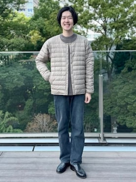 「アイテム（ダウンジャケット/コート）」を使った、B:MING by BEAMS MENさん（メンズ・177cm）の夏コーディネート