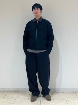 「UNIVERSAL OVERALL（ユニバーサルオーバーオール）のアイテム（ブルゾン）」を使った、B:MING by BEAMS MENさん（メンズ・172cm）の冬コーディネート