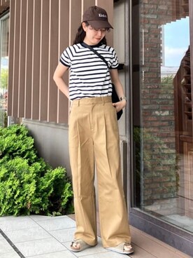 「B:MING by BEAMS（ビーミングバイビームス）のKIck it. ロゴ キャップ（キャップ）」を使った、B:MING by BEAMS MENさん（メンズ・165cm）の夏コーディネート