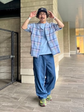 「NEW ERA（ニューエラ）の【別注】NEW ERA / 9FIFTY（キャップ）」を使った、B:MING by BEAMS MENさん（メンズ・185cm）の夏コーディネート
