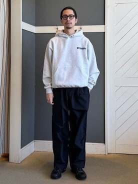 「Russell Athletic（ラッセルアスレティック）のアイテム（パーカー）」を使った、B:MING by BEAMS MENさん（メンズ・176cm）の春コーディネート