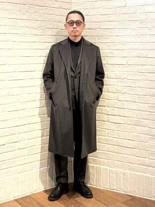 BEAMS タスマニアウール チェスターコート防風/黒/XL セール】防風 タスマニアウール チェスターコート 25FW（その他