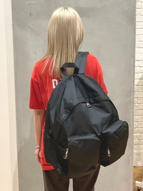 セール】【別注】PACKING / メタルシルバー ジップ 2ポケット バック