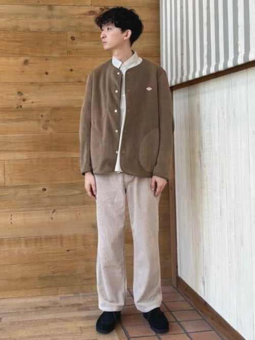 DANTON / メンズ フリース カラーレス ジャケット / JD-8939（ノー