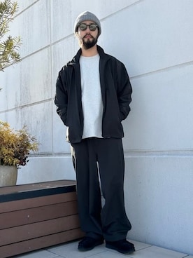 「サングラススタイル」｜「アイテム（パンツ）」を使った、B:MING by BEAMS MENさん（メンズ・179cm）の冬コーディネート