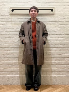 「アイテム（ステンカラーコート）」を使った、B:MING by BEAMS MENさん（メンズ・165cm）の冬コーディネート