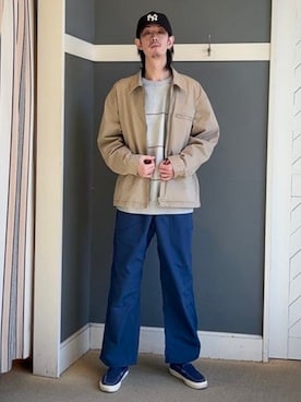 「ナイロンパンツ」｜「アイテム（ブルゾン）」を使った、B:MING by BEAMS MENさん（メンズ・178cm）の冬コーディネート