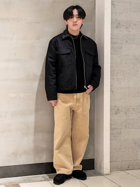 「UNIVERSAL OVERALL（ユニバーサルオーバーオール）のアイテム（ブルゾン）」を使った、B:MING by BEAMS MENさん（メンズ・169cm）の冬コーディネート