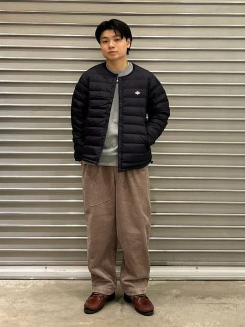 DANTON / メンズ クルーネック インナー ダウン ジャケット（ダウン