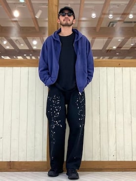 「アイテム（パーカー、パープル系）」を使った、B:MING by BEAMS MENさん（メンズ・180cm）の夏コーディネート