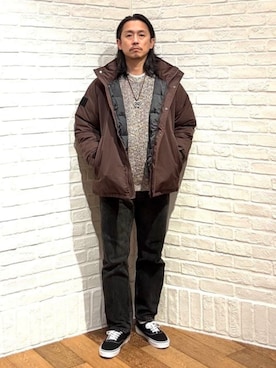 「DANTON（ダントン）のアイテム（ブルゾン）」を使った、B:MING by BEAMS MENさん（メンズ・173cm）の冬コーディネート