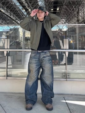 「B:MING by BEAMS（ビーミングバイビームス）の撥水 CORDURA(R) MA-1（MA-1）」を使った、B:MING by BEAMS MENさん（メンズ・171cm）の冬コーディネート