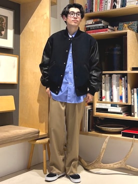 「アイテム（スラックス）」を使った、B:MING by BEAMS MENさん（メンズ・174cm）の秋コーディネート