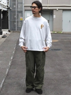 「アイテム（カーゴパンツ）」を使った、B:MING by BEAMS MENさん（メンズ・176cm）の秋コーディネート