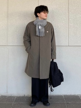 DANTONのステンカラーコート（ブラウン系）を使ったメンズ人気
