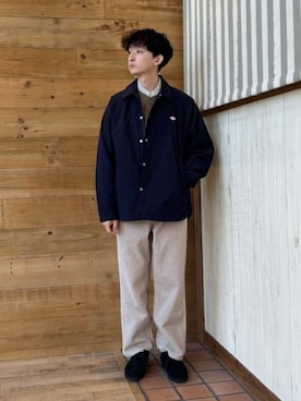 「DANTON（ダントン）のアイテム（ブルゾン）」を使った、B:MING by BEAMS MENさん（メンズ・176cm）の冬コーディネート