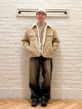 「Lee（リー）のアイテム（ブルゾン）」を使った、B:MING by BEAMS MENさん（メンズ・165cm）の冬コーディネート